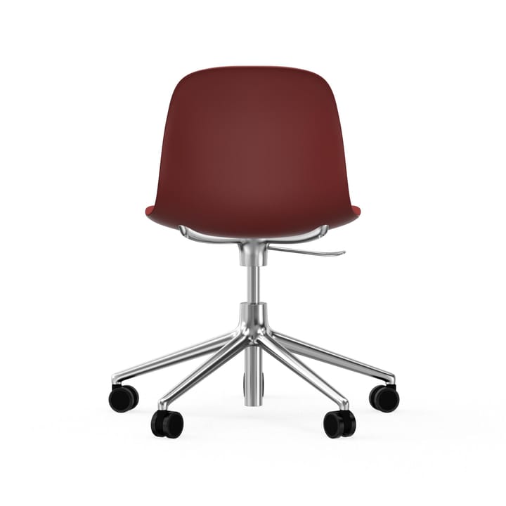 Cadeira de escritório Form chair swivel 5W, vermelho,alumínio, rodas  Normann Copenhagen