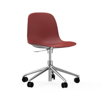 Cadeira de escritório Form chair swivel 5W - vermelho,alumínio, rodas  - Normann Copenhagen