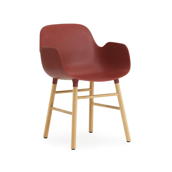 Cadeira Form - vermelho, pernas carvalho - Normann Copenhagen