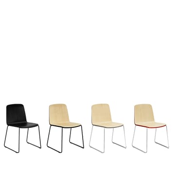 Cadeira Just - Folheado, Borda Preta, Suporte de Metal Preto - Normann Copenhagen