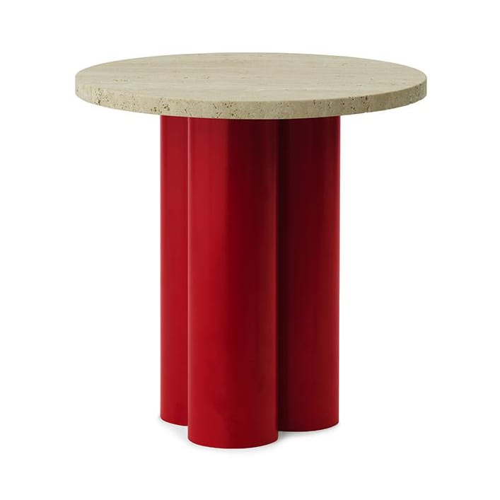 Dit mesa de apoio Ø40 cm - Travertino claro - vermelho brilhante - Normann Copenhagen