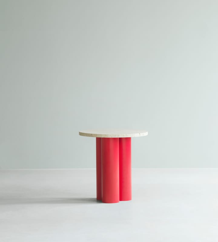 Dit mesa de apoio Ø40 cm - Travertino claro - vermelho brilhante - Normann Copenhagen