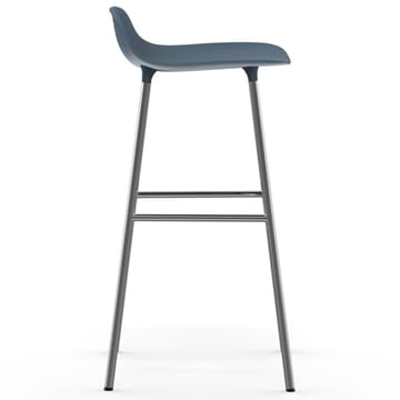 Form Cadeira bar com pernas cromadas 75 cm - Azul  - Normann Copenhagen