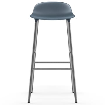 Form Cadeira bar com pernas cromadas 75 cm - Azul  - Normann Copenhagen