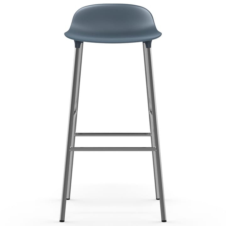 Form Cadeira bar com pernas cromadas 75 cm, Azul  Normann Copenhagen