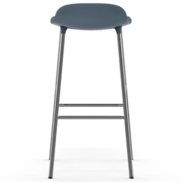 Form Cadeira bar com pernas cromadas 75 cm - Azul  - Normann Copenhagen