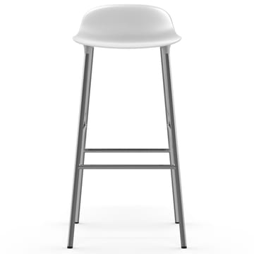 Form Cadeira bar com pernas cromadas 75 cm - Branco - Normann Copenhagen