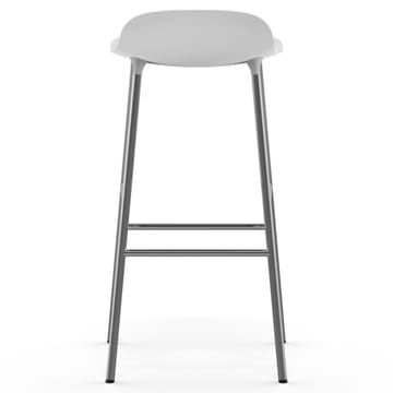 Form Cadeira bar com pernas cromadas 75 cm - Branco - Normann Copenhagen