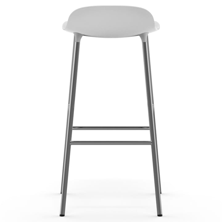 Form Cadeira bar com pernas cromadas 75 cm, Branco Normann Copenhagen