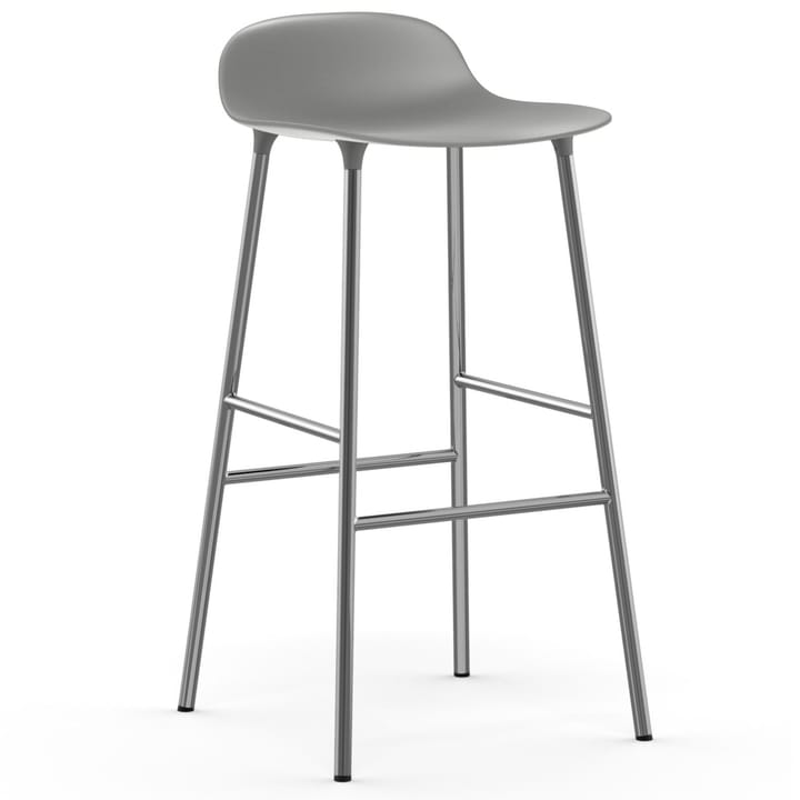 Form Cadeira bar com pernas cromadas 75 cm - Cinzento - Normann Copenhagen