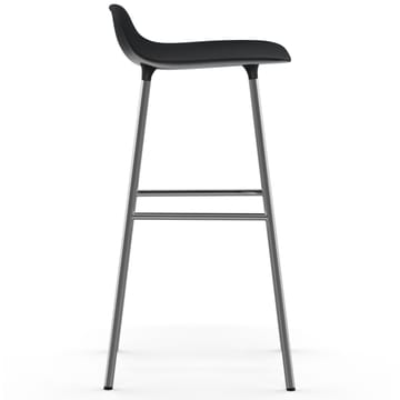 Form Cadeira bar com pernas cromadas 75 cm - Preto - Normann Copenhagen