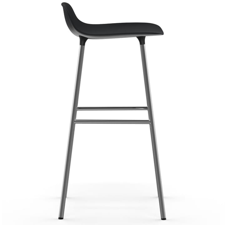 Form Cadeira bar com pernas cromadas 75 cm, Preto Normann Copenhagen