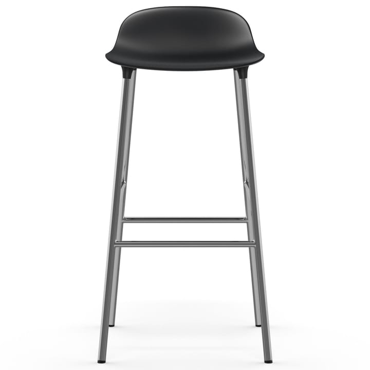 Form Cadeira bar com pernas cromadas 75 cm, Preto Normann Copenhagen