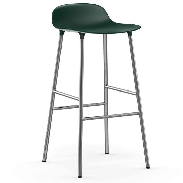 Form Cadeira bar com pernas cromadas 75 cm - Verde - Normann Copenhagen