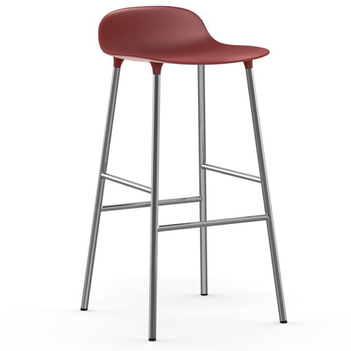 Form Cadeira bar com pernas cromadas 75 cm - Vermelho - Normann Copenhagen