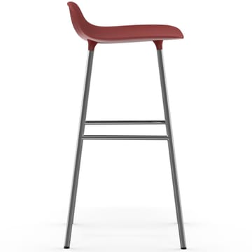 Form Cadeira bar com pernas cromadas 75 cm - Vermelho - Normann Copenhagen