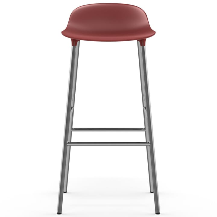 Form Cadeira bar com pernas cromadas 75 cm, Vermelho Normann Copenhagen