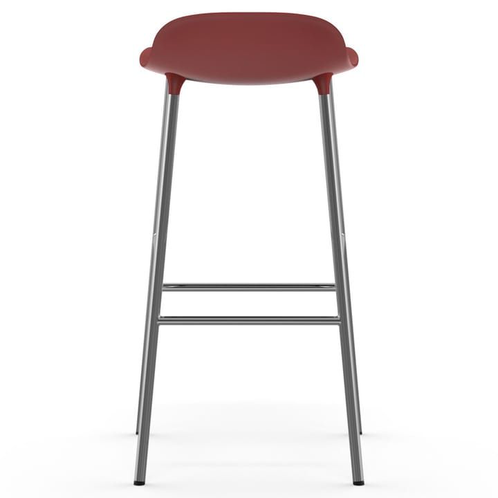 Form Cadeira bar com pernas cromadas 75 cm, Vermelho Normann Copenhagen