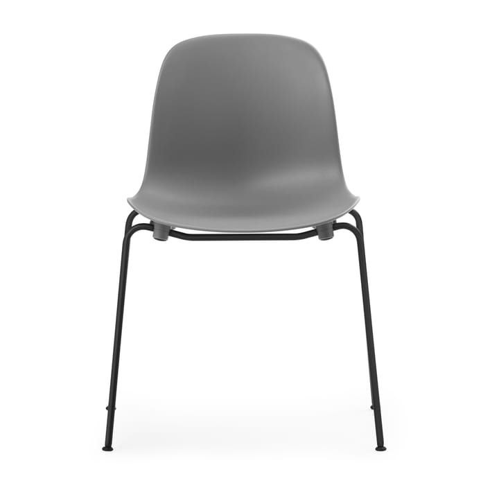 Form Chair cadeira empilhável com pés pretos, 2 peças, Cinza Normann Copenhagen