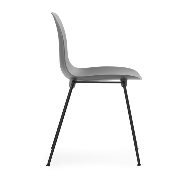 Form Chair cadeira empilhável com pés pretos, 2 peças, Cinza - undefined - Normann Copenhagen