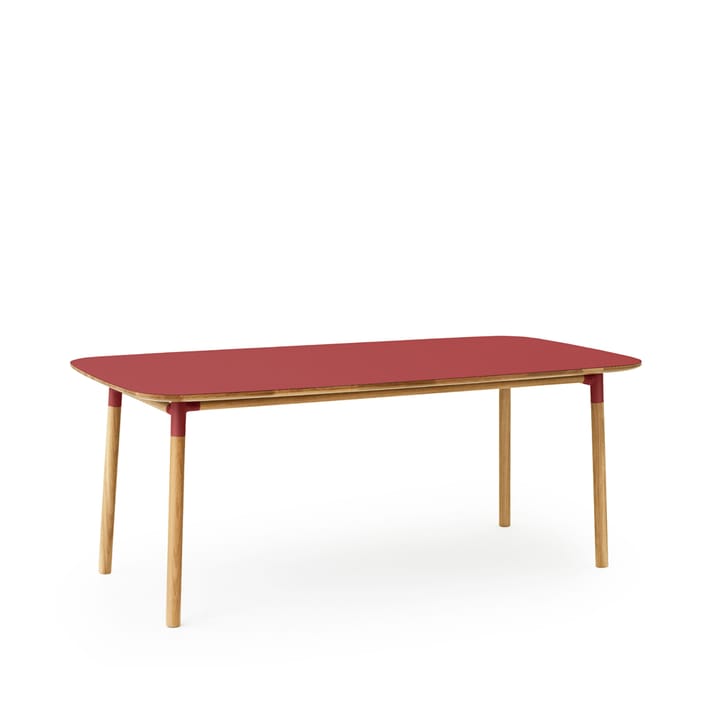 Mesa de jantar Form - vermelho, pernas carvalho - Normann Copenhagen