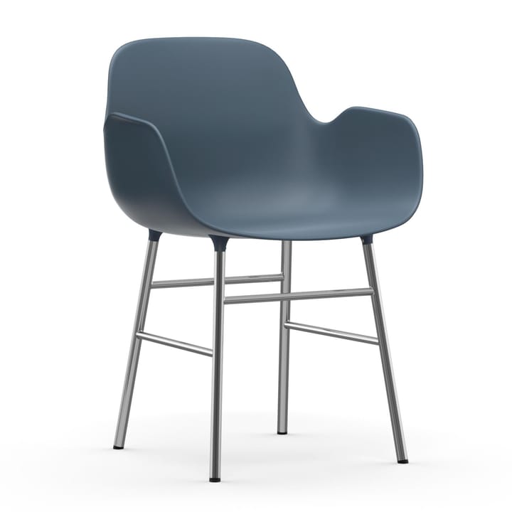 Poltrona pernas cromadas Form - Azul  - Normann Copenhagen