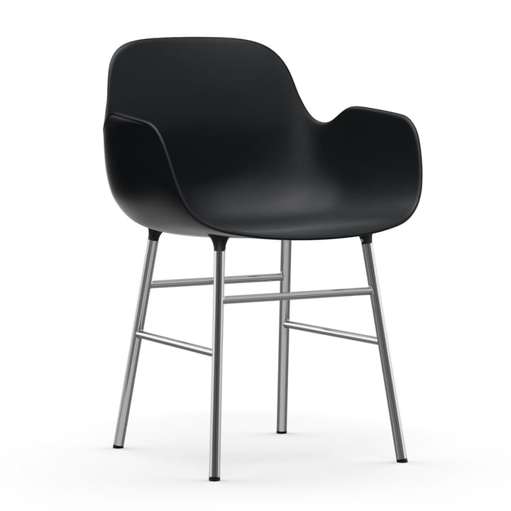 Poltrona pernas cromadas Form - Preto - Normann Copenhagen