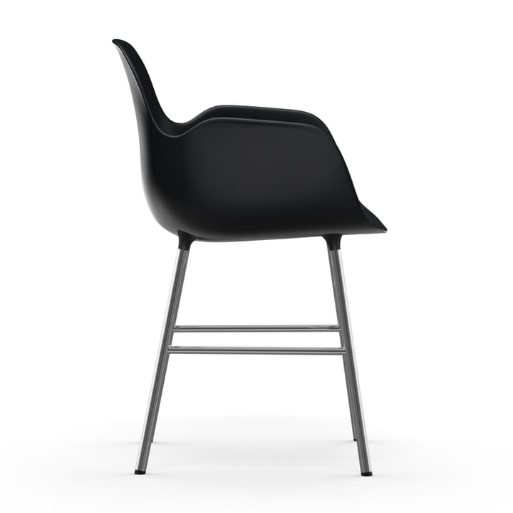 Poltrona pernas cromadas Form, Preto Normann Copenhagen