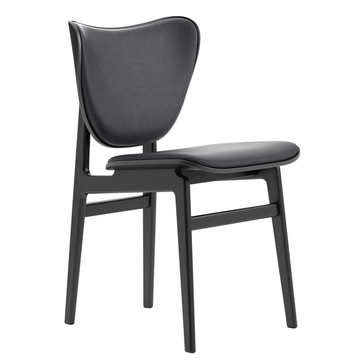 Cadeira assento de couro preto manchado carvalho - Antracite Dunes - NORR11