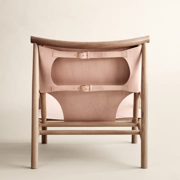 Cadeira Lounge Samurai assento de couro e madeira carvalho - Natural - NORR11