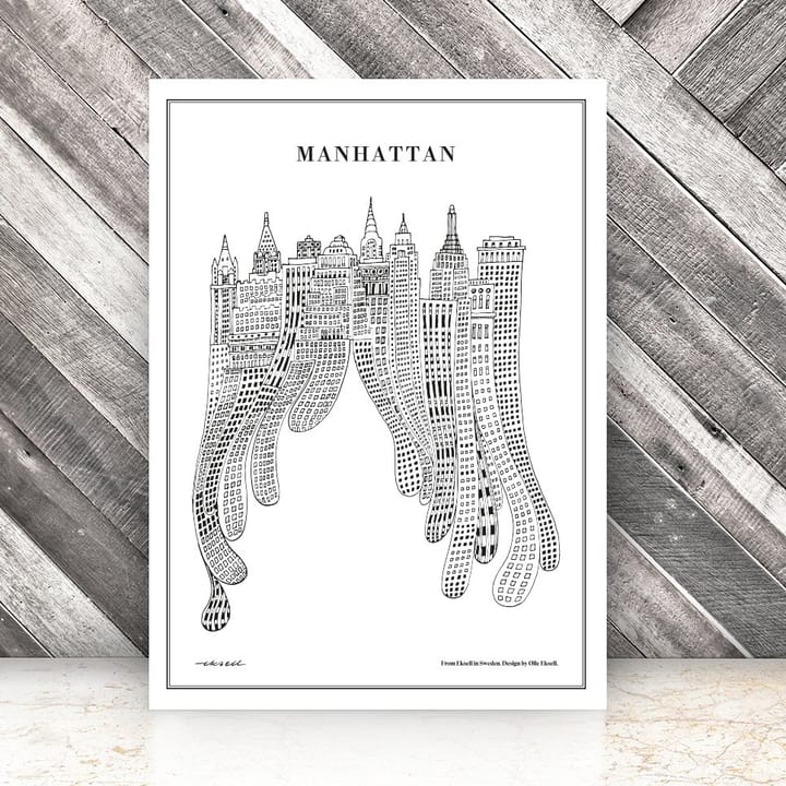 Póster Manhattan, 50x70 cm Olle Eksell