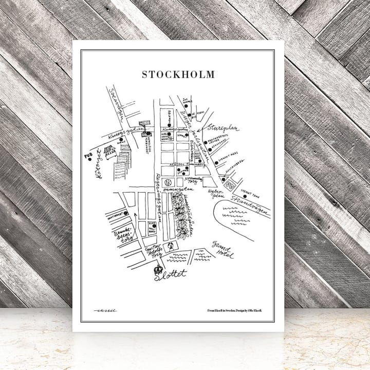 Póster Stockholm , 50x70 cm Olle Eksell