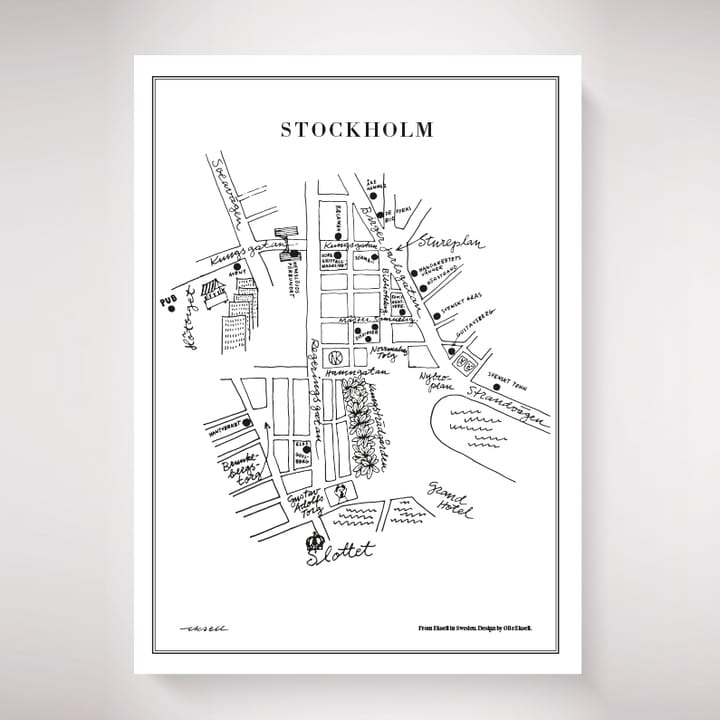 Póster Stockholm , 50x70 cm Olle Eksell