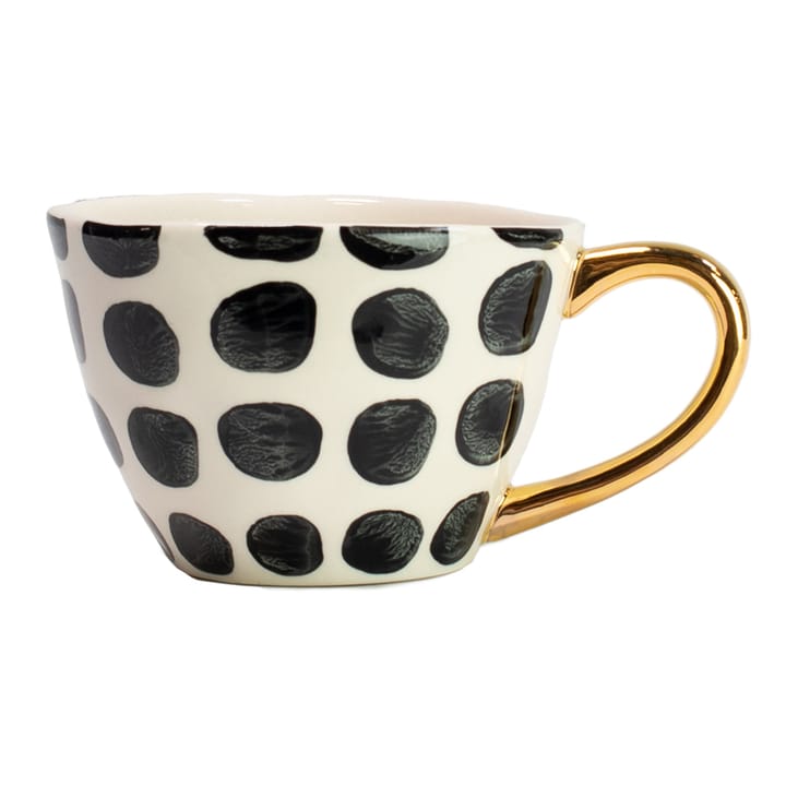 Caneca Vigdis - preto e branco-dourado - Olsson & Jensen