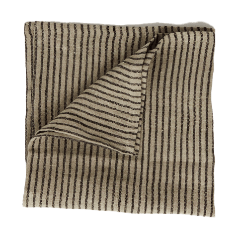 Guardanapo de linho Stripe 45x45 cm - Areia-preta - Olsson & Jensen