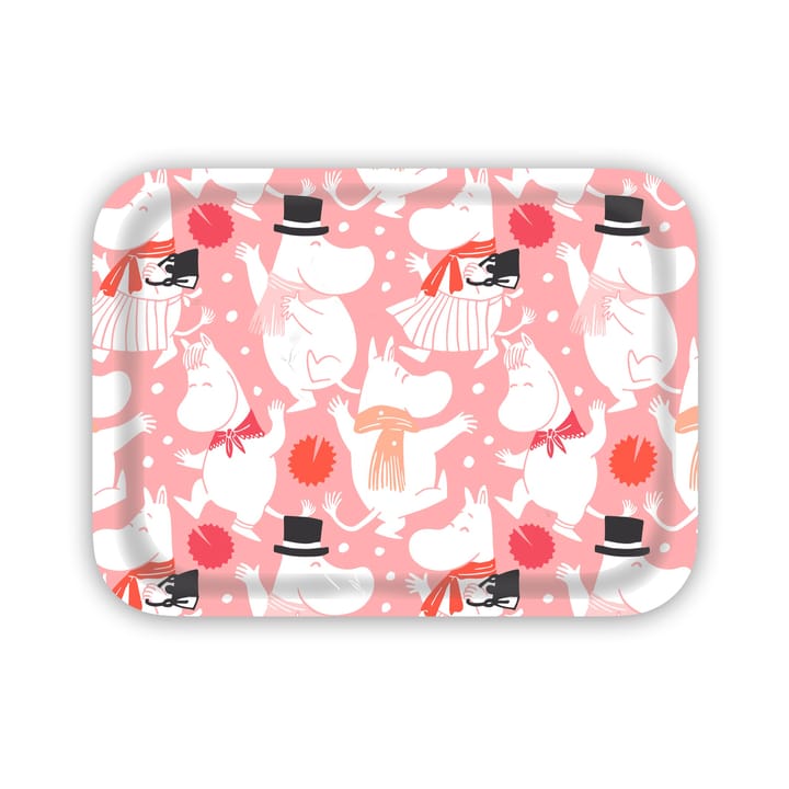 Bandeja Moomin Celebration 27x20 cm - Branco-rosa - Opto Design