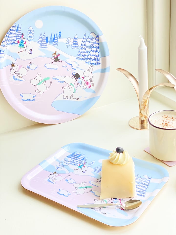 Bandeja Moomin inverno 2022 20x27 cm - azul-branco-rosa - Opto Design