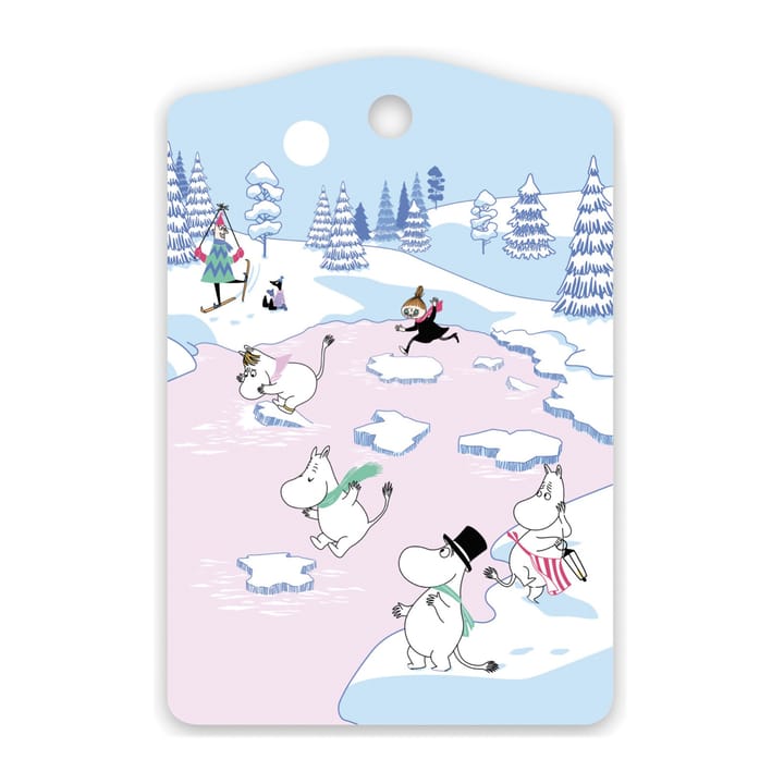 Tábua de corte Moomin inverno 2022 20x30 cm - azul-branco-rosa - Opto Design