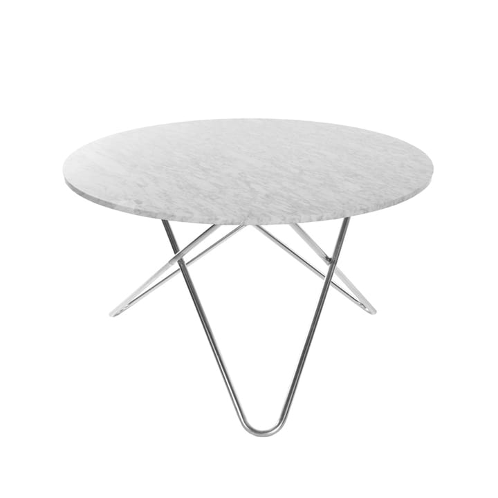 Big O Table mesa de jantar - Mármore carrara. Suporte em aço inoxidável - OX Denmarq