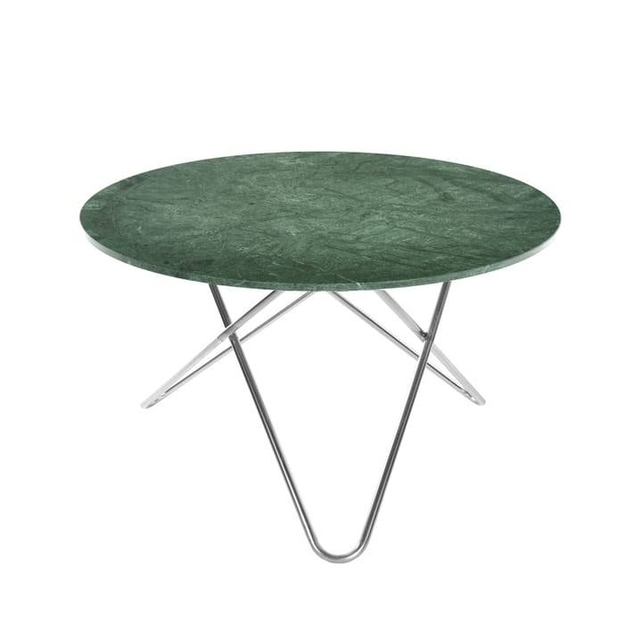 Big O Table mesa de jantar - Mármore verde indio, suporte em aço inoxidável - OX Denmarq