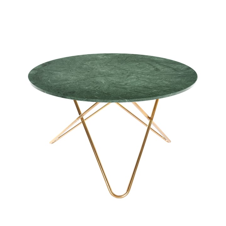 Big O Table mesa de jantar - Mármore verde indio. Suporte em latão - OX Denmarq