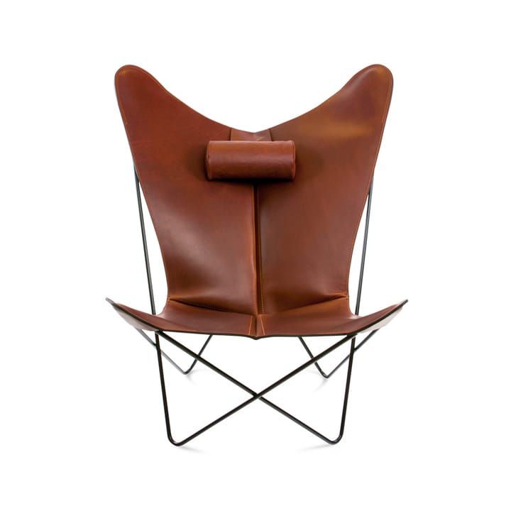 KS Chair poltrona morcego - Couro conhaque. Suporte preto  - OX Denmarq