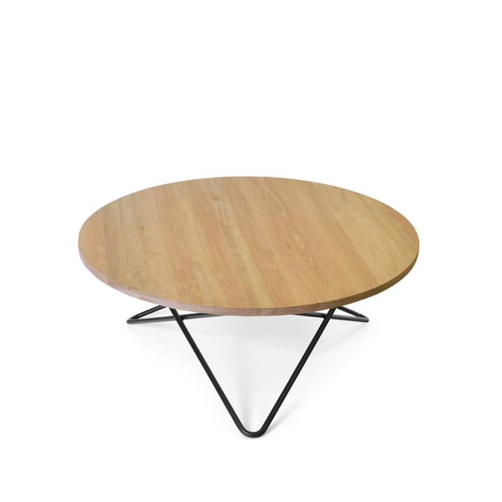 Mesa de centro O Table, Carvalho laqueado mate. Suporte preto laqueado OX Denmarq