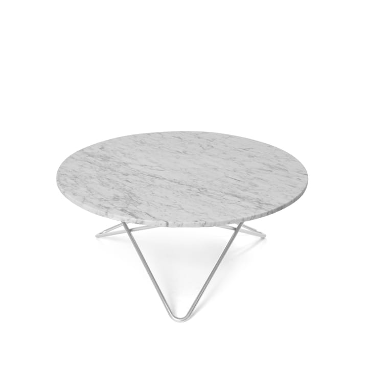 Mesa de centro O Table, Mármore branco. Suporte em aço inoxidável  OX Denmarq