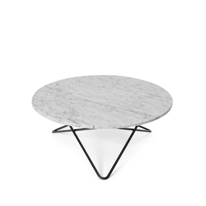 Mesa de centro O Table - Mármore branco. Suporte preto laqueado - OX Denmarq