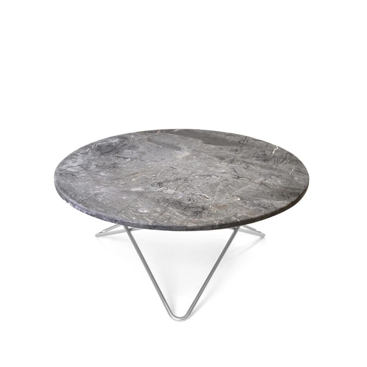 Mesa de centro O Table, Mármore cinza. Suporte em aço inoxidável OX Denmarq