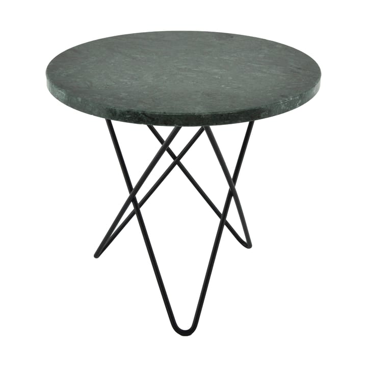 Mini O mesa de centro Ø40 H37. Suporte preto - Mármore verde - OX Denmarq
