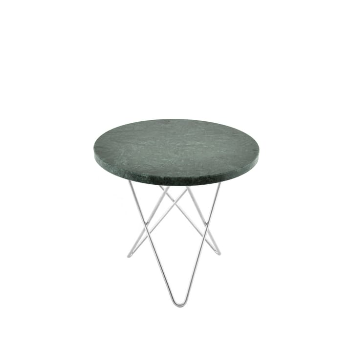 Mini O Table mesa de centro, Mármore indio verde. Suporte em aço inoxidável OX Denmarq