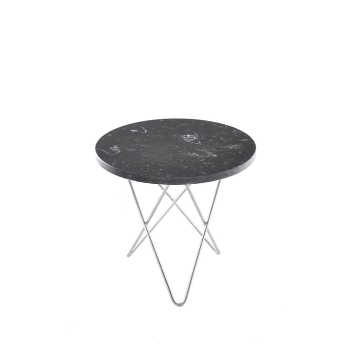 Mini O Table mesa de centro, Mármore marquina. Suporte em aço inoxidável  OX Denmarq