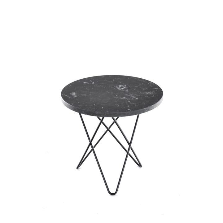 Mini O Table mesa de centro, Mármore marquina. Suporte preto laqueado OX Denmarq